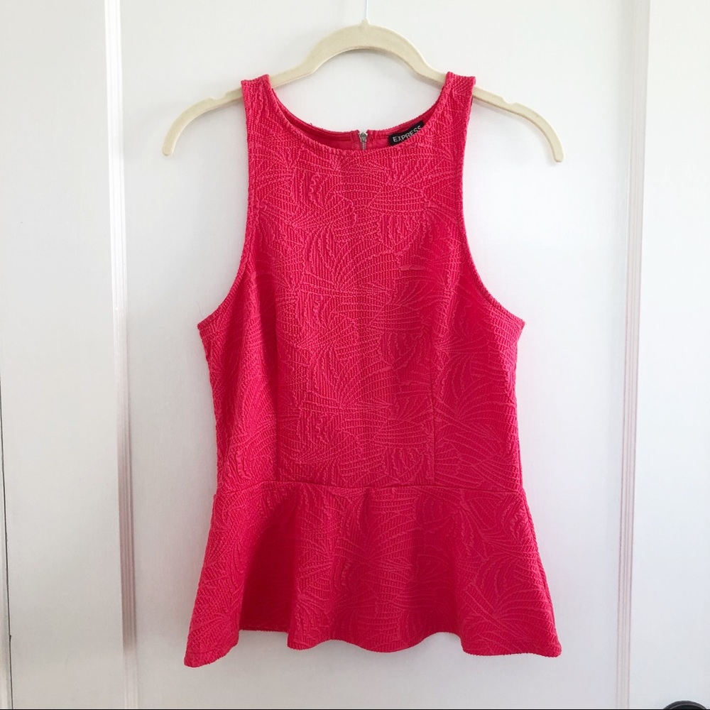 Express textured peplum top